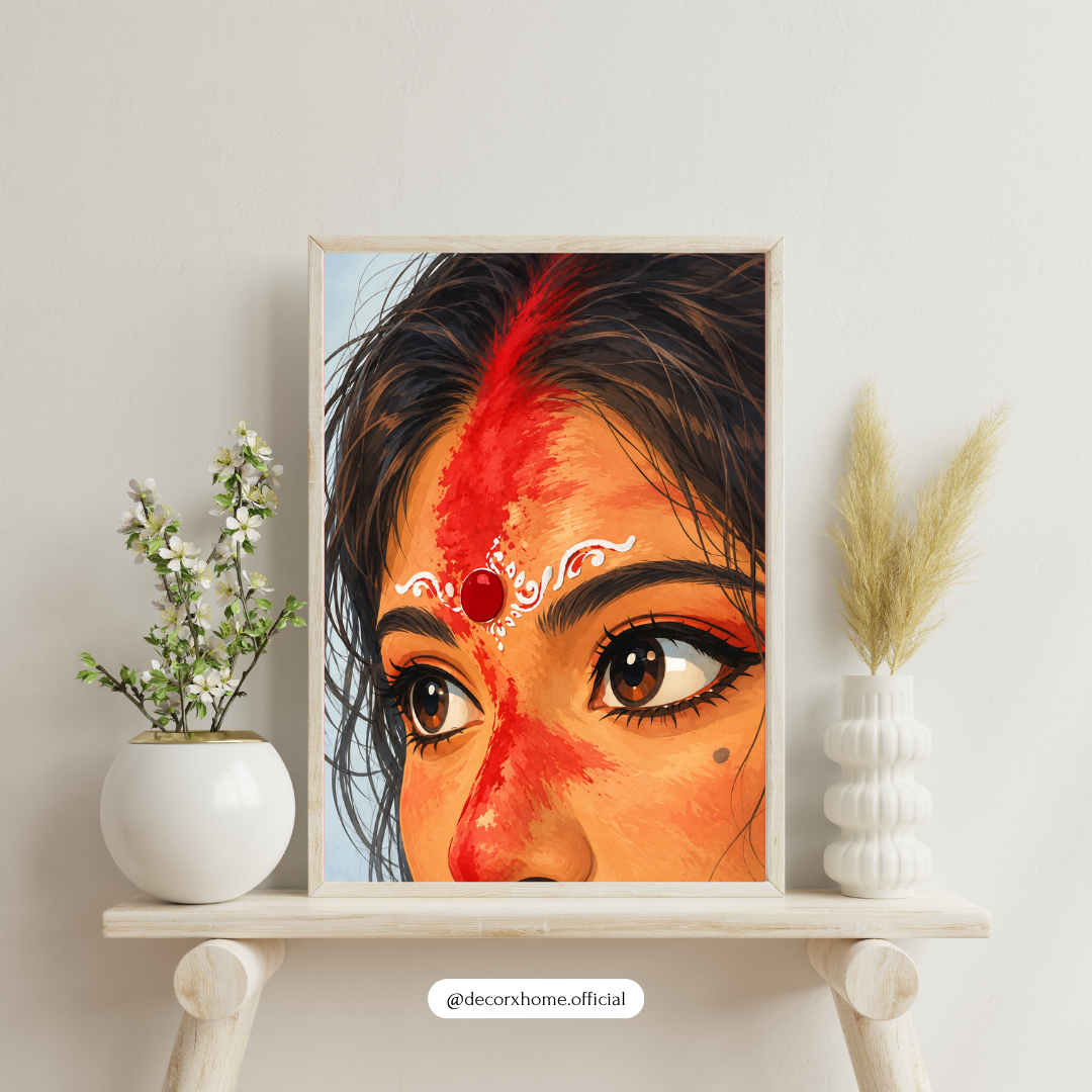 Indian Woman Portrait Wall Art – Traditional Bindi & Cultural Aesthetic Poster | Decorxhome
