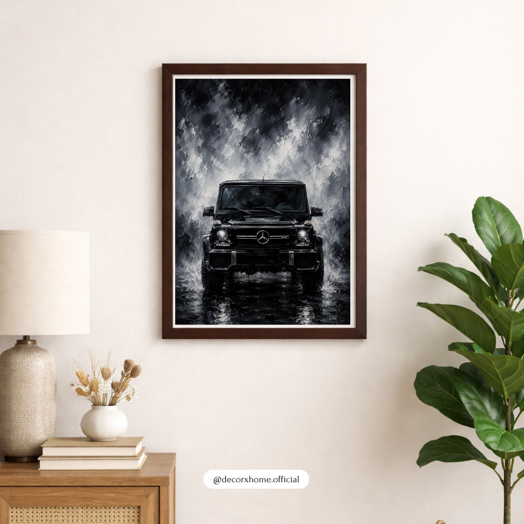 Black G-Wagon Wall Art Poster | Luxury SUV Automotive Print | Dark Modern Car Artwork | Decorexhome