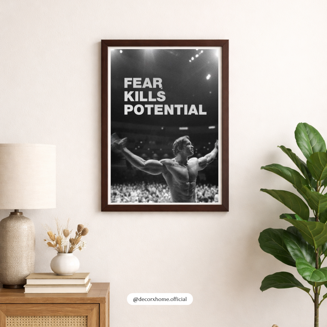 “Fear Kills Potential” Motivational Gym Poster – Strength & Success Wall Art | Decorxhome