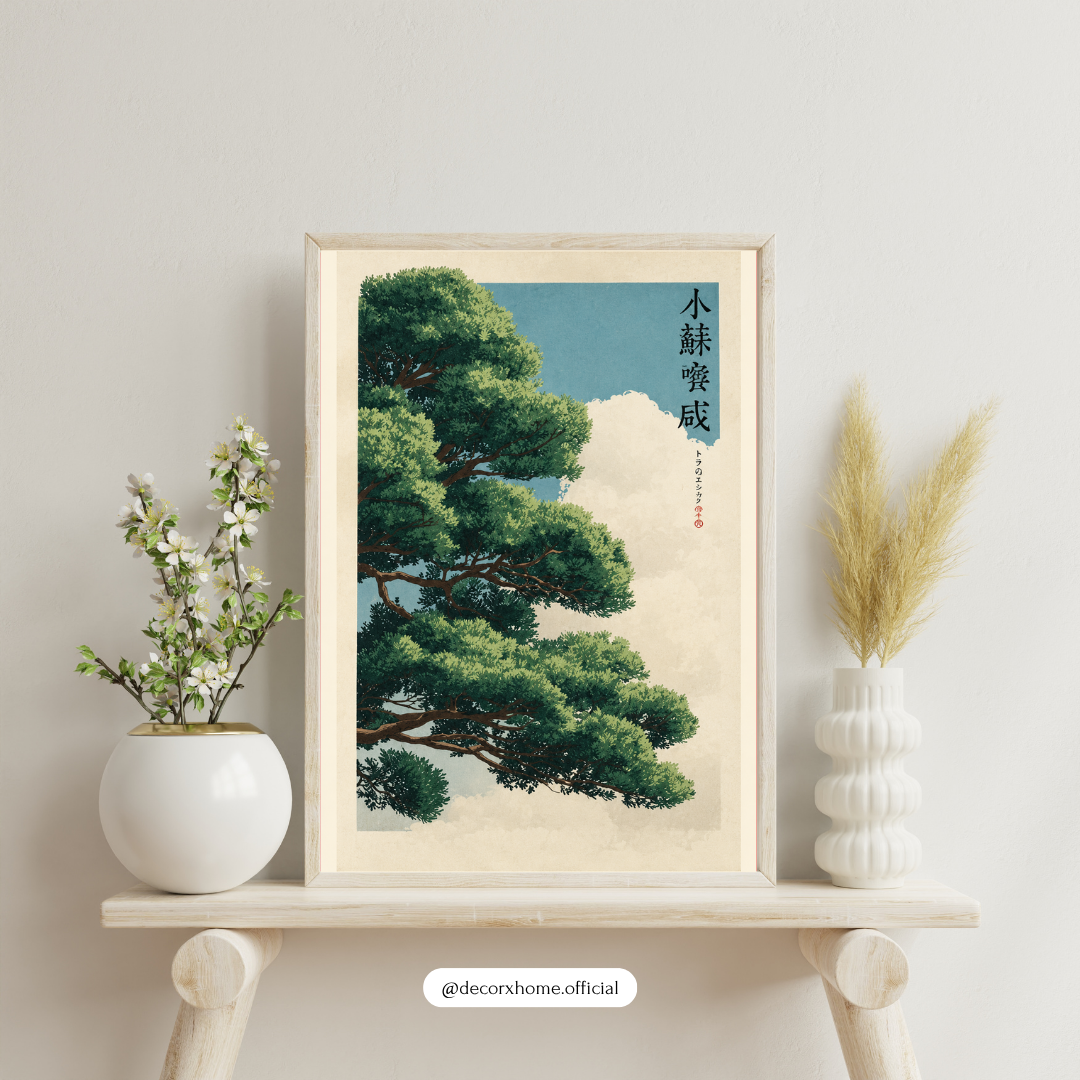 Japanese Pine Tree Wall Art – Japanese Minimalist Nature Poster