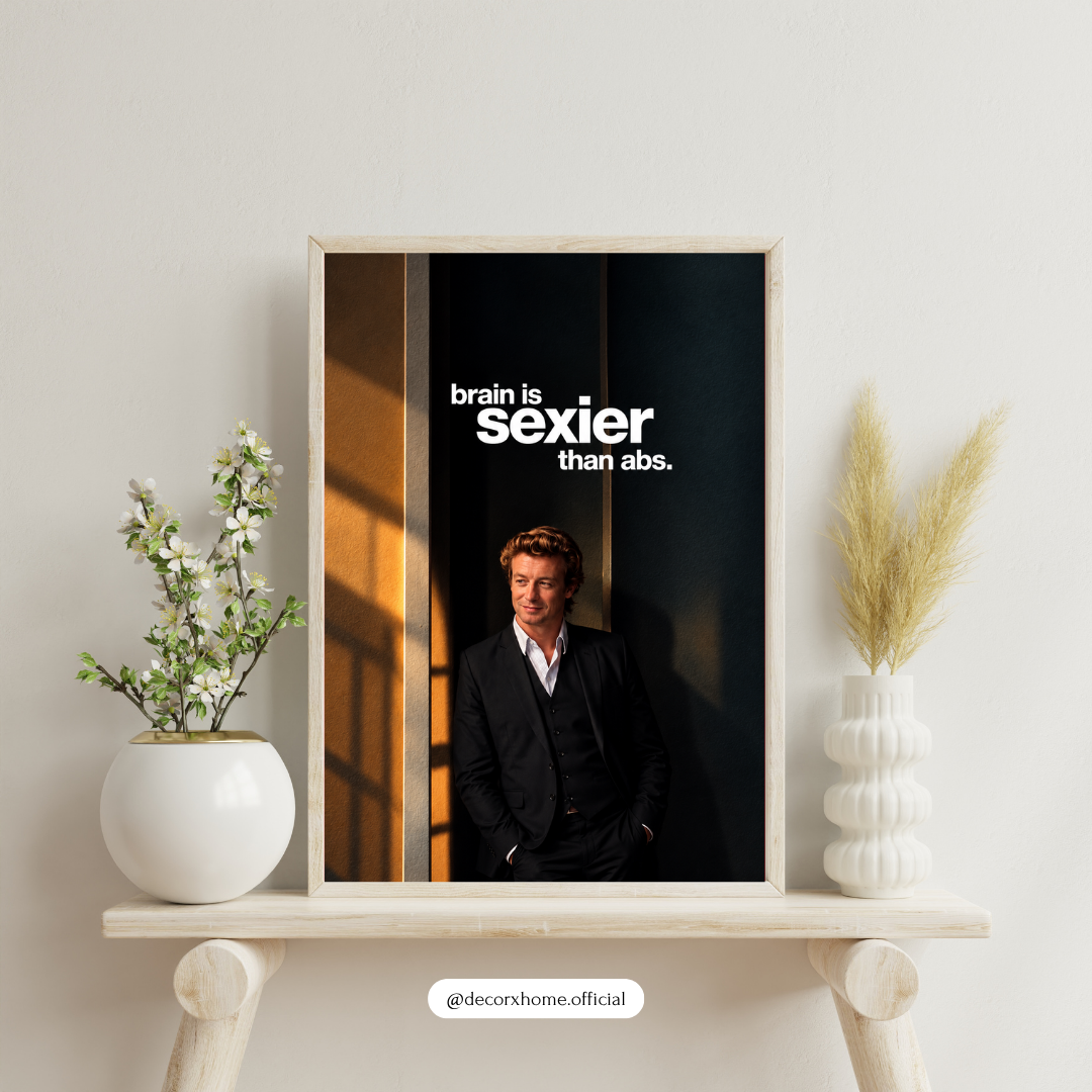 Brain Is Sexier Than Abs – Minimalist Motivational Wall Art | Decorxhome