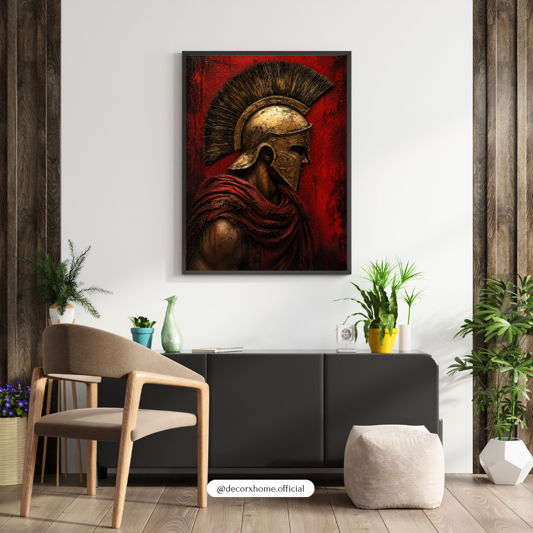 Spartan Warrior Vintage Art Poster – Ancient Greek Gladiator Wall Décor by Decorxhome