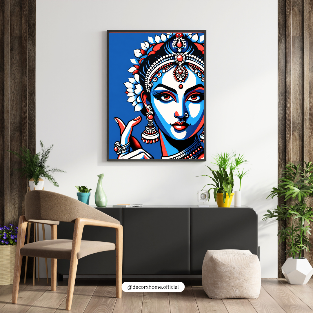 Divine Feminine Pop Art Poster | Contemporary Indian Goddess Wall Art | Bold Spiritual Decor by DecorxHome