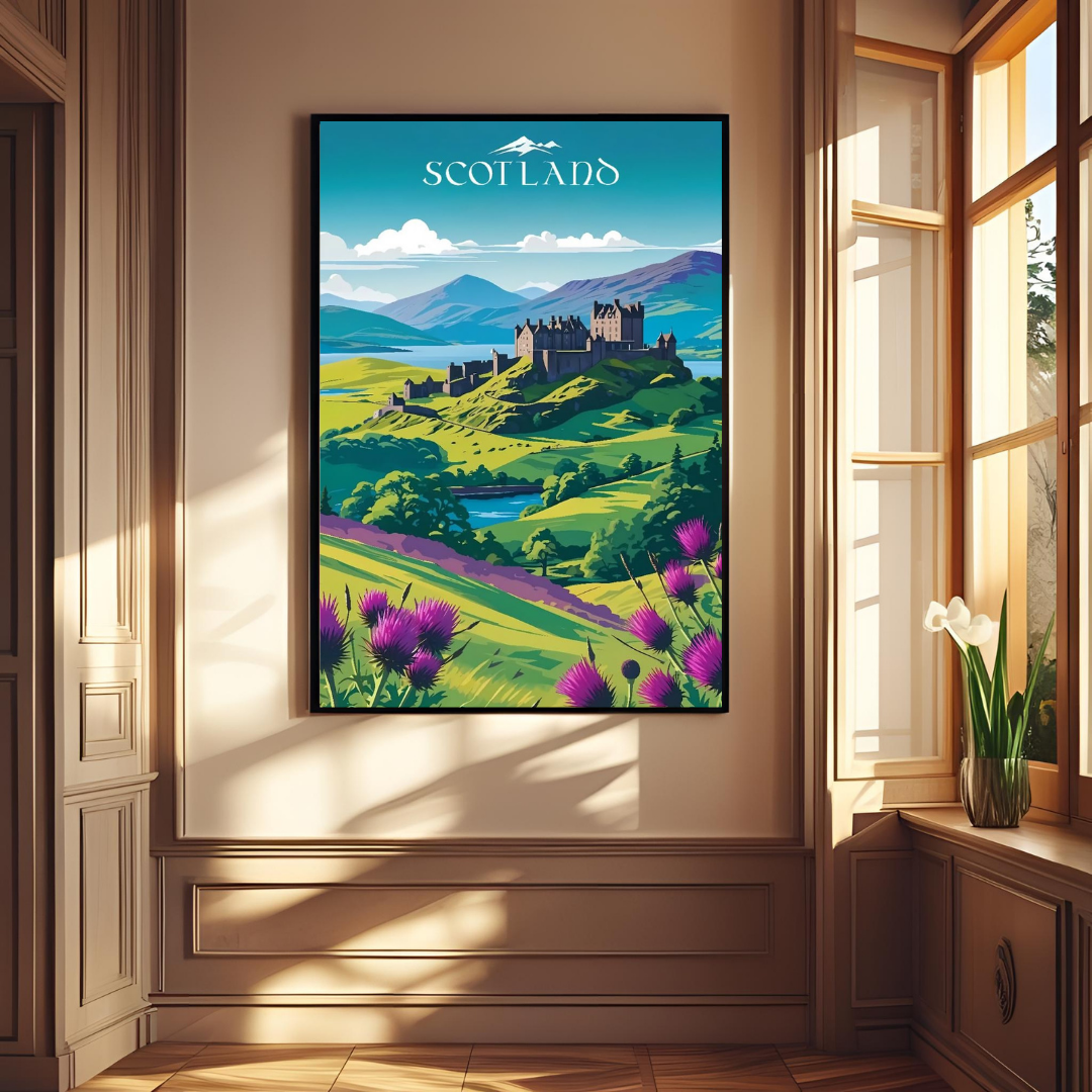 🏰 Scotland Castle – Framed Travel Wall Art Print 🌄
