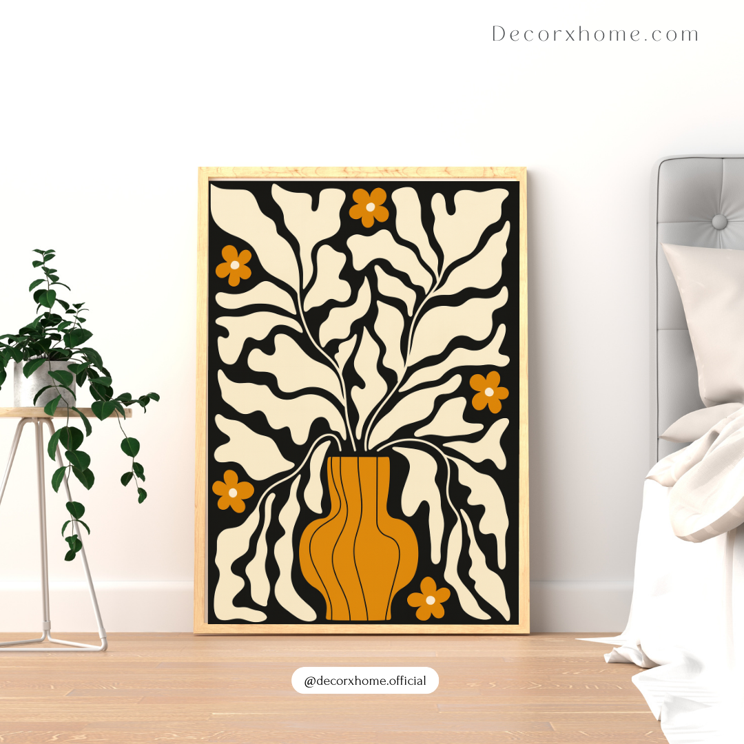 Modern Abstract Vase Poster – Minimal Floral Line Art Wall Decor