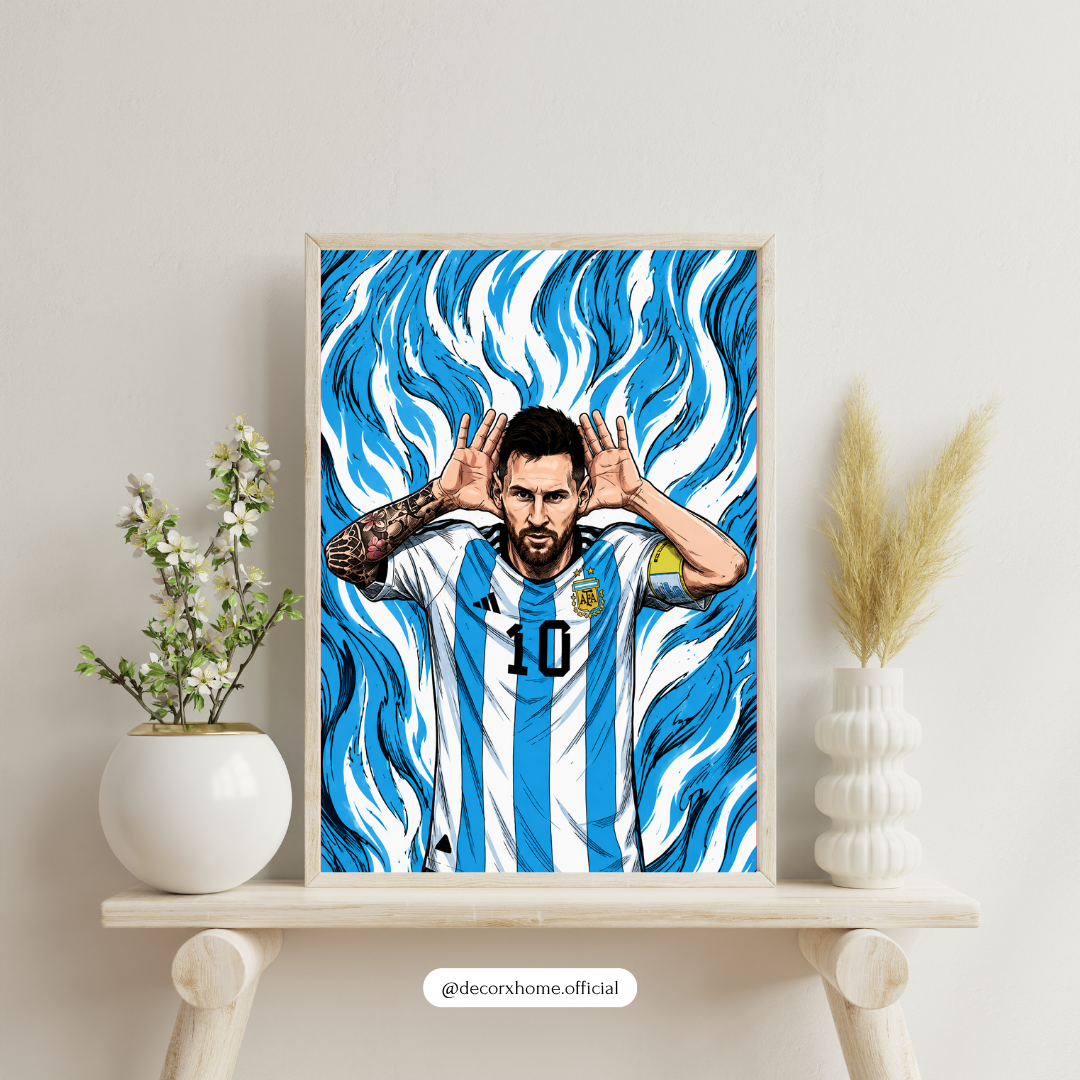 Lionel Messi Argentina Football Wall Art – Iconic #10 Sports Poster