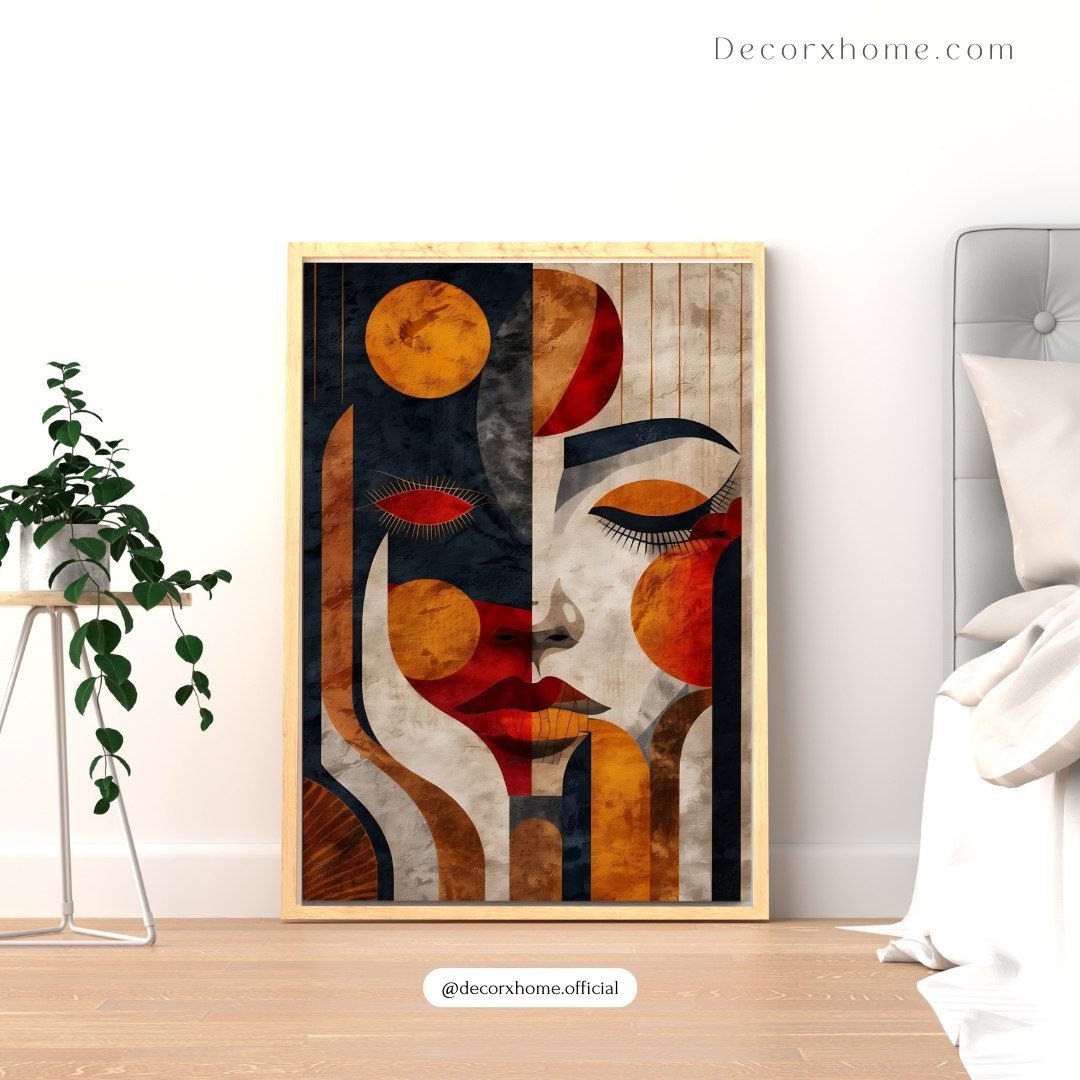 Abstract Woman Face Art Poster – Modern Aesthetic Boho Wall Decor