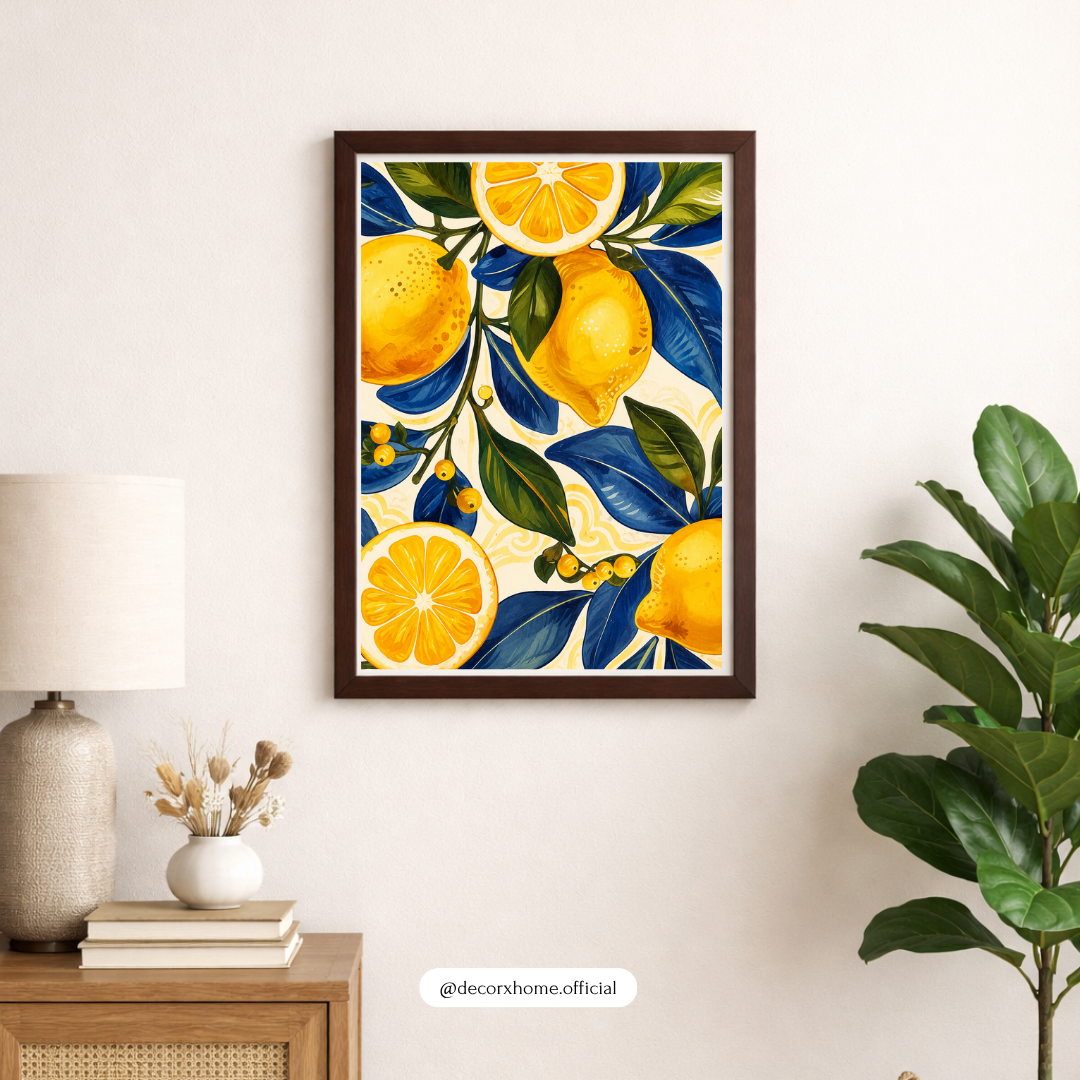 Mediterranean Lemon Grove – Vibrant Citrus Botanical Wall Art Poster | DecorxHome