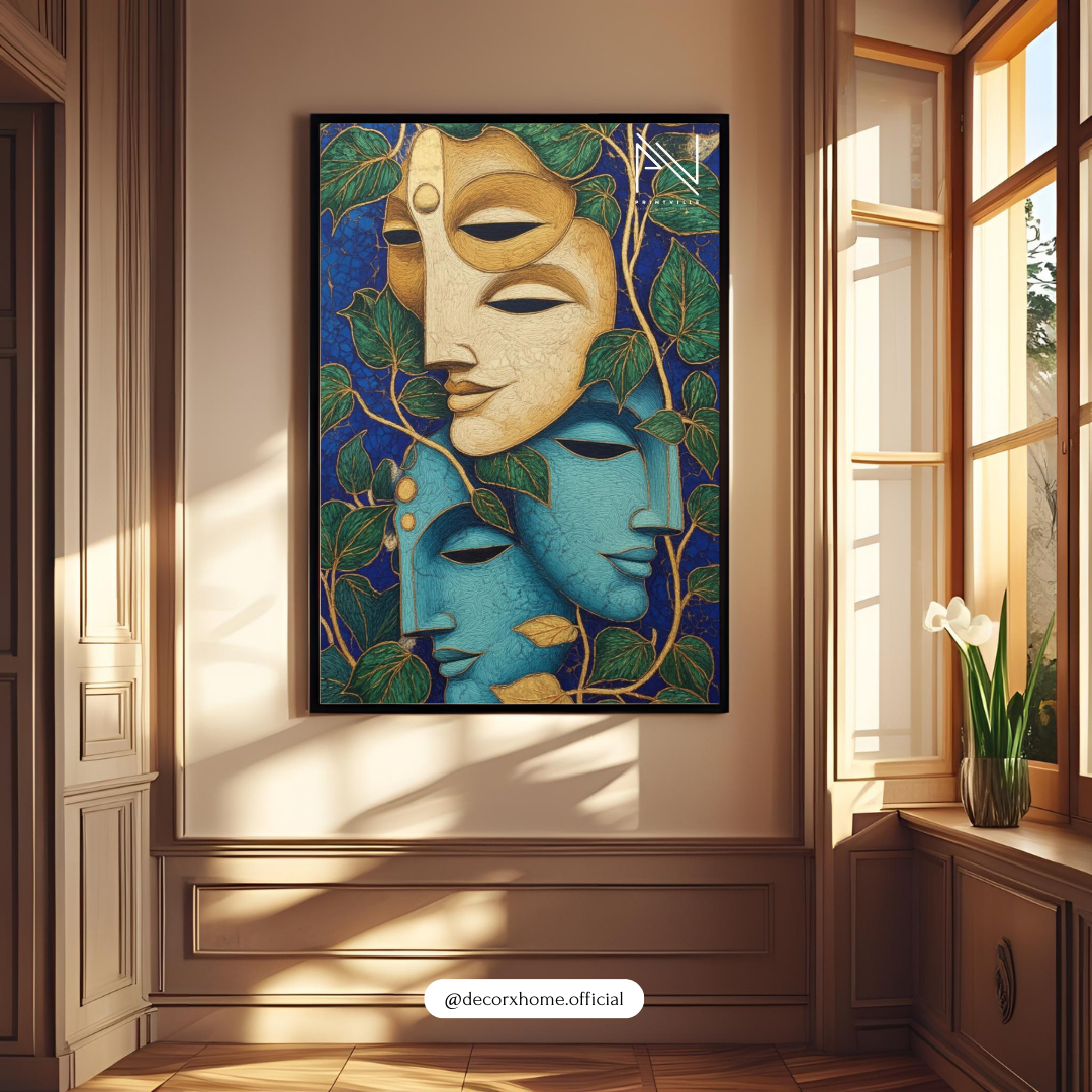 Serene Abstract Faces Wall Art Poster – Modern Spiritual Home Décor by Decorxhome