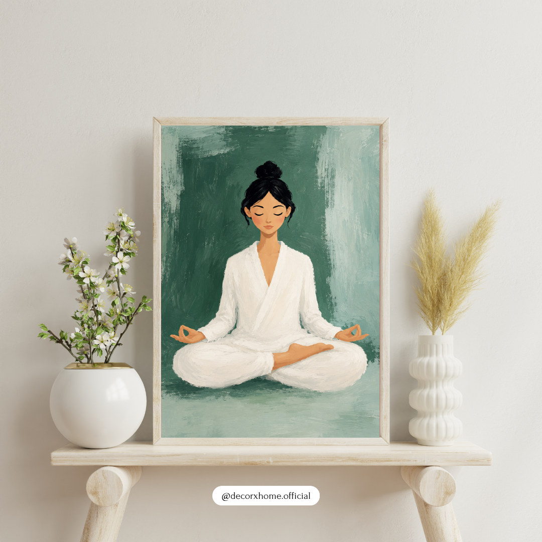 Decorxhome – Peaceful Meditation Girl Wall Art Poster