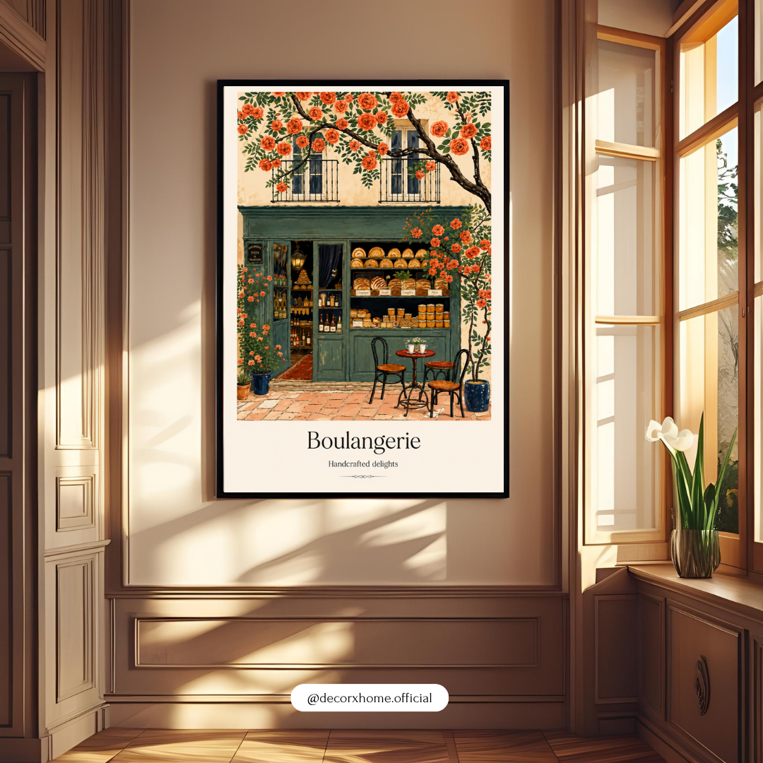 Boulangerie Parisian Bakery Poster – Vintage French Café Wall Art