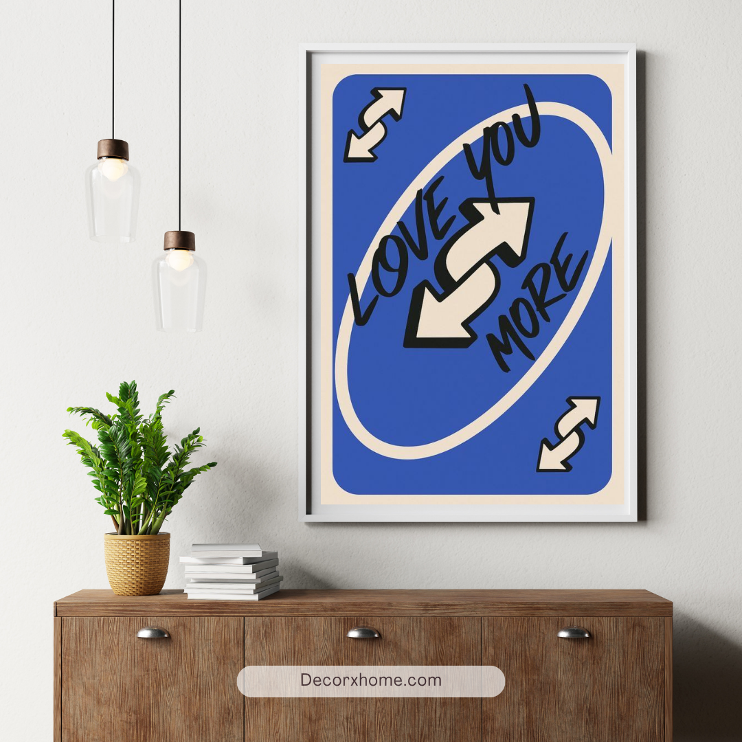 Love You More – Playful Arrow Card-Style Wall Poster