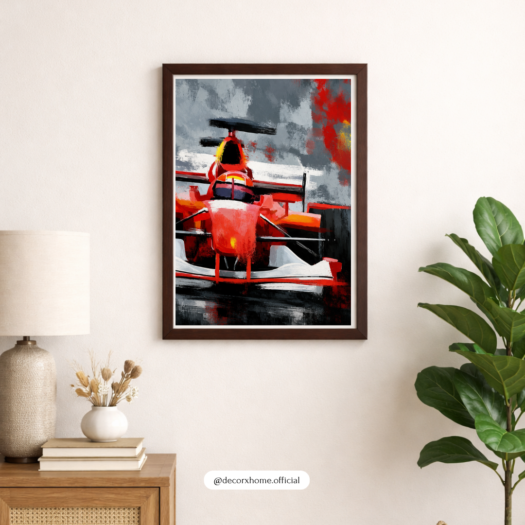 Formula Racing Car Wall Art Poster | Modern Motorsport Canvas Print | Luxury Automotive Artwork | Decorexhome