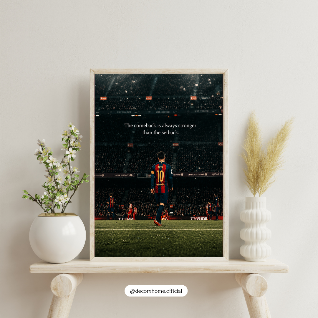 The Comeback Motivation Poster | Football Legend Inspirational Wall Art | Decorexhome