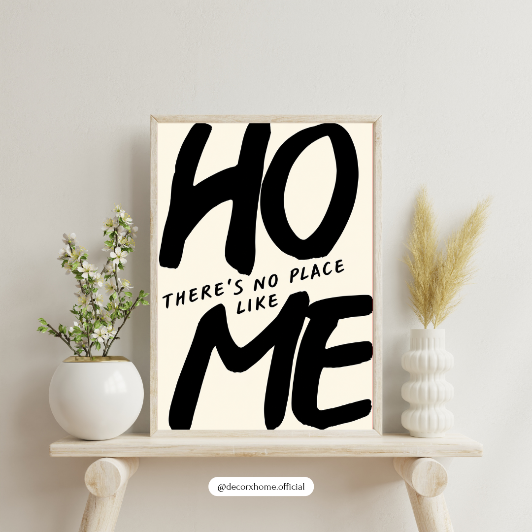 Home Sweet Home Typography Poster | Minimalist Black & White Wall Art | Decorxhome
