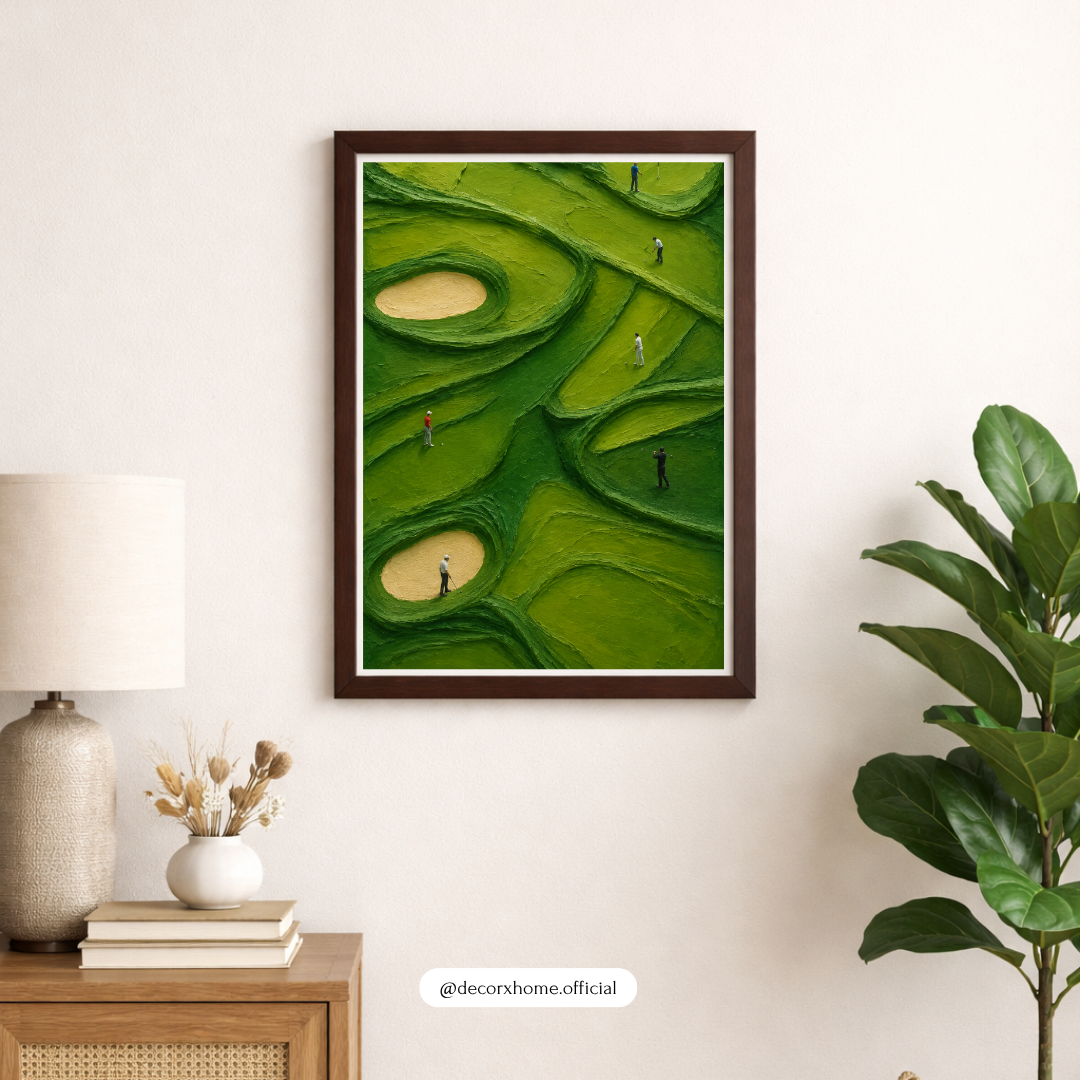 Decorexhome Abstract Golf Greens Wall Art Poster | Modern Golf Course Landscape Canvas Print | Luxury Sports Home Decor