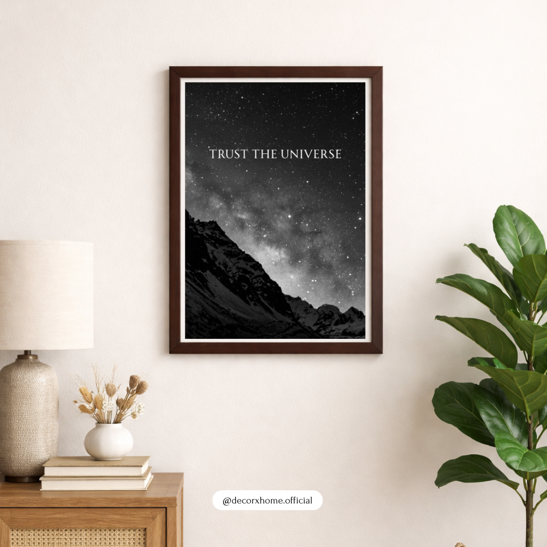 Trust the Universe Motivational Poster – Galaxy Night Sky Quote Wall Art | Decorxhome