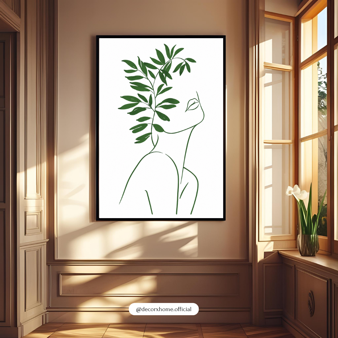 Botanical Silhouette Line Art Poster – Minimalist Nature-Inspired Wall Art