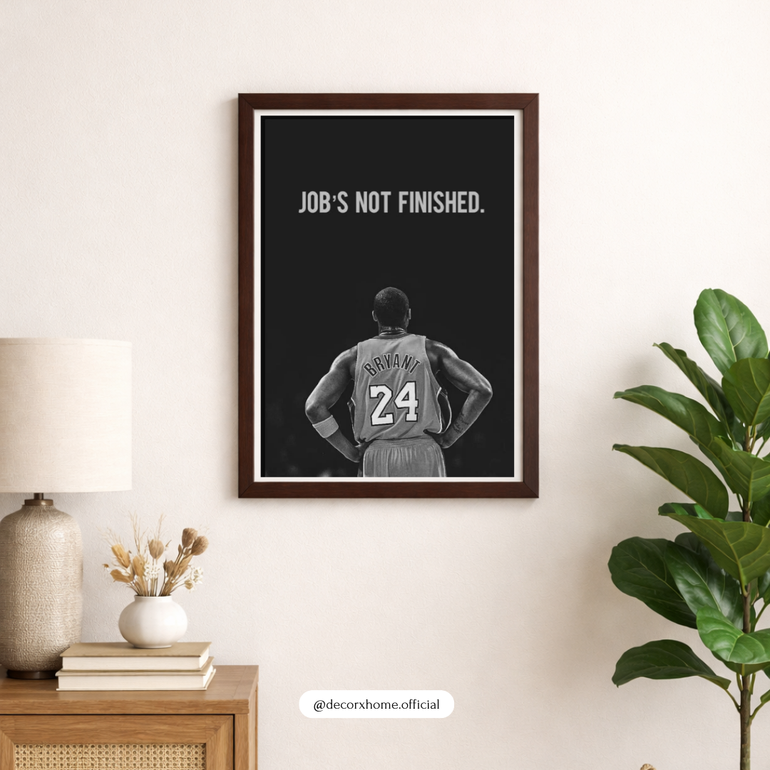 “Job’s Not Finished” Basketball Motivation Poster – Champion Mindset Wall Art | Decorxhome