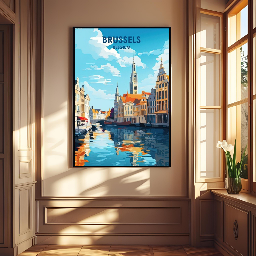 Brussels Travel Wall Art Print – Framed Poster for Living Room, Bedroom & Office Décor