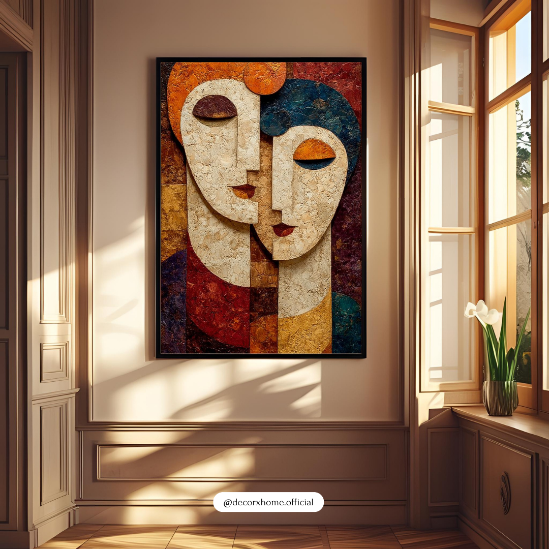 Abstract Couple Portrait Wall Art Poster – Modern Artistic Home Décor by Decorxhome