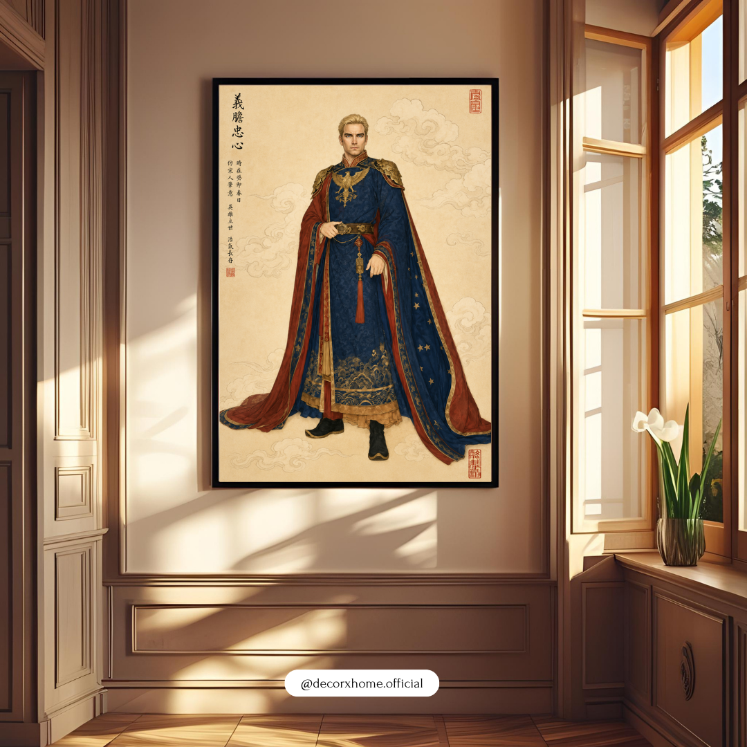 Imperial Sovereign Portrait Poster | Regal Asian-Inspired Noble Wall Art | Decorxhome