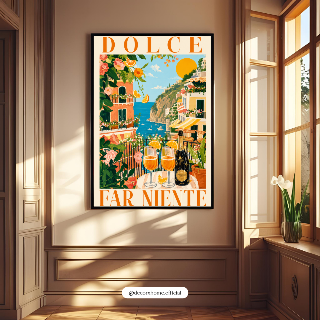 Dolce Far Niente Coastal Poster – Mediterranean Summer Wall Art