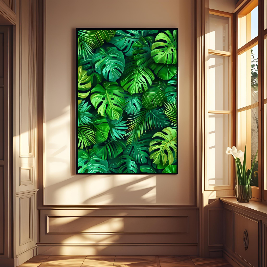 Tropical Green Leaves Wall Poster – Refresh Your Space with Nature 🌿✨