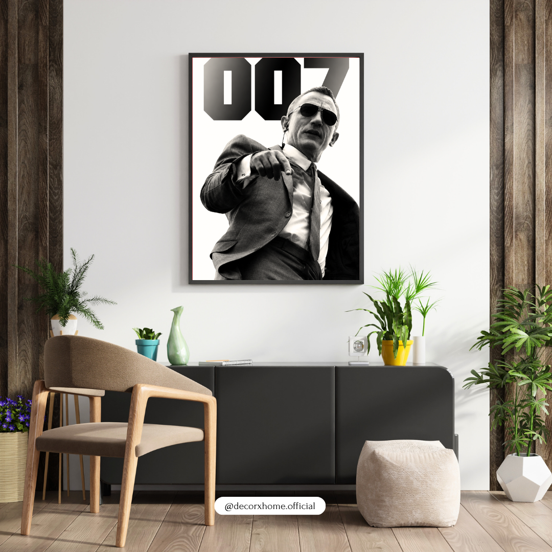 007 James Bond Poster | Minimalist Spy Movie Wall Art by DecorxHome