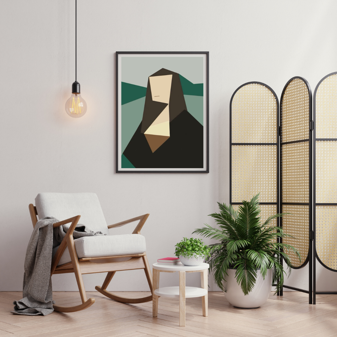 Abstract Mona – Modern Geometric Portrait Framed Poster | Decorxhome