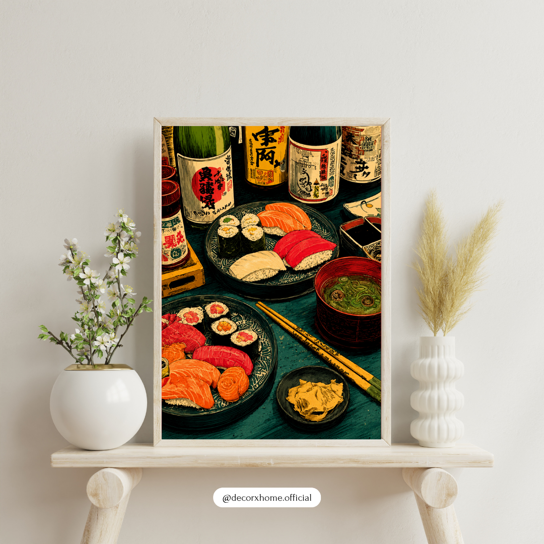 Japanese Sushi Bar Aesthetic Wall Art