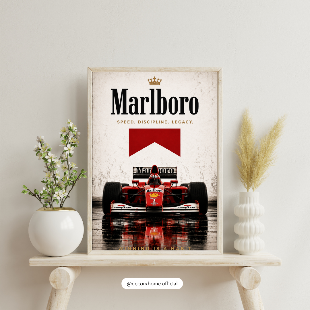 Marlboro Racing Car Poster | Speed, Discipline & Legacy Motorsport Wall Art | Decorexhome