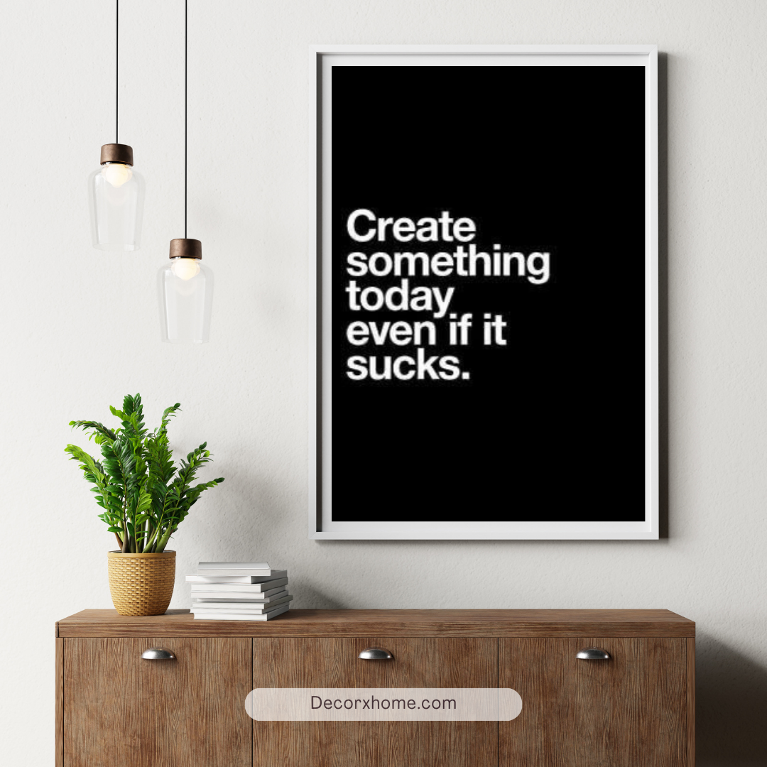 Create Something Today – Minimal Motivation Typography Wall Poster