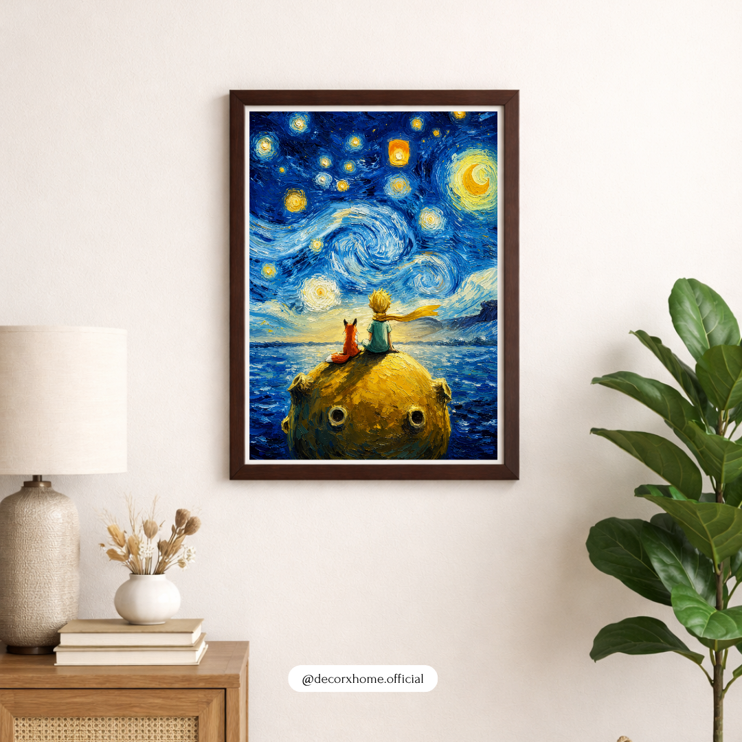 Decorexhome Starry Dream Voyage Wall Art Poster | Whimsical Night Sky Canvas Print | Fantasy Inspired Home Decor