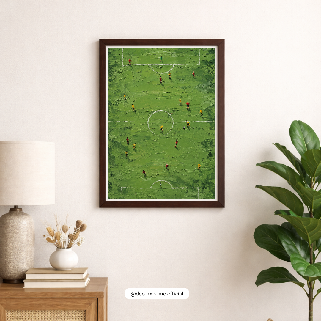 Decorexhome Abstract Football Match Wall Art Poster | Modern Soccer Field Canvas Print | Contemporary Sports Home Decor