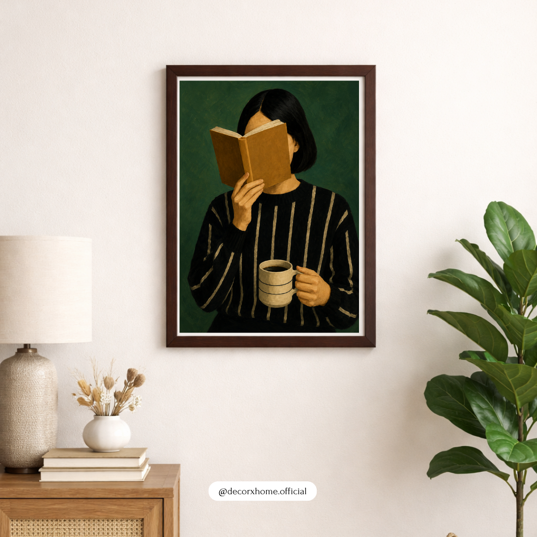 Quiet Reading Moments – Modern Book Lover Wall Art Poster | DecorxHome