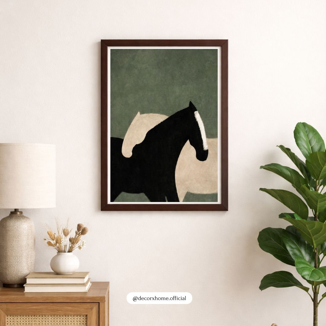 Minimalist Horse Silhouette Wall Art Poster – Modern Abstract Animal Design | Decorxhome