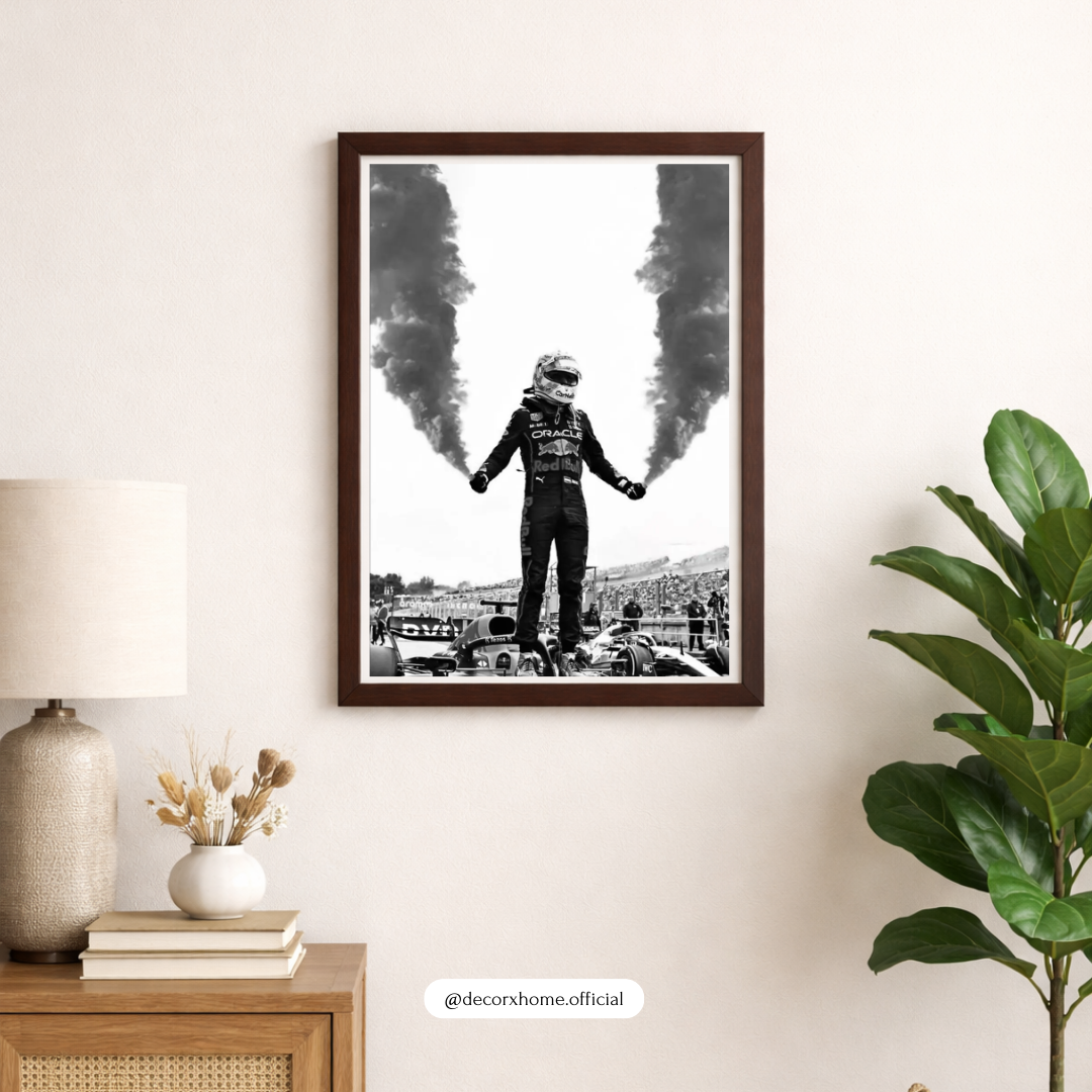 F1 Racing Victory Poster | Motorsport Driver Celebration Wall Art | Decorxhome