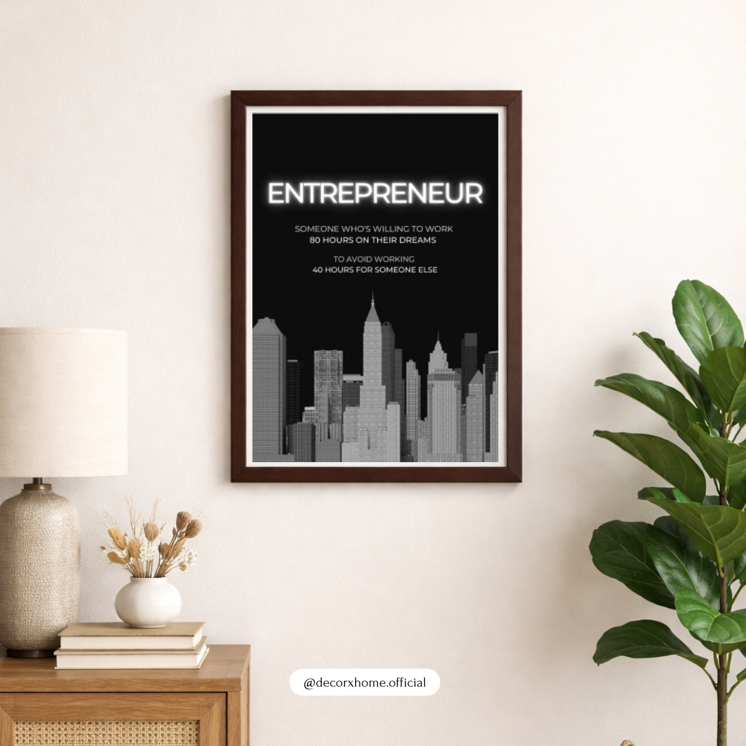Entrepreneur Definition Motivational Poster – Hustle & Success Wall Art | Decorxhome