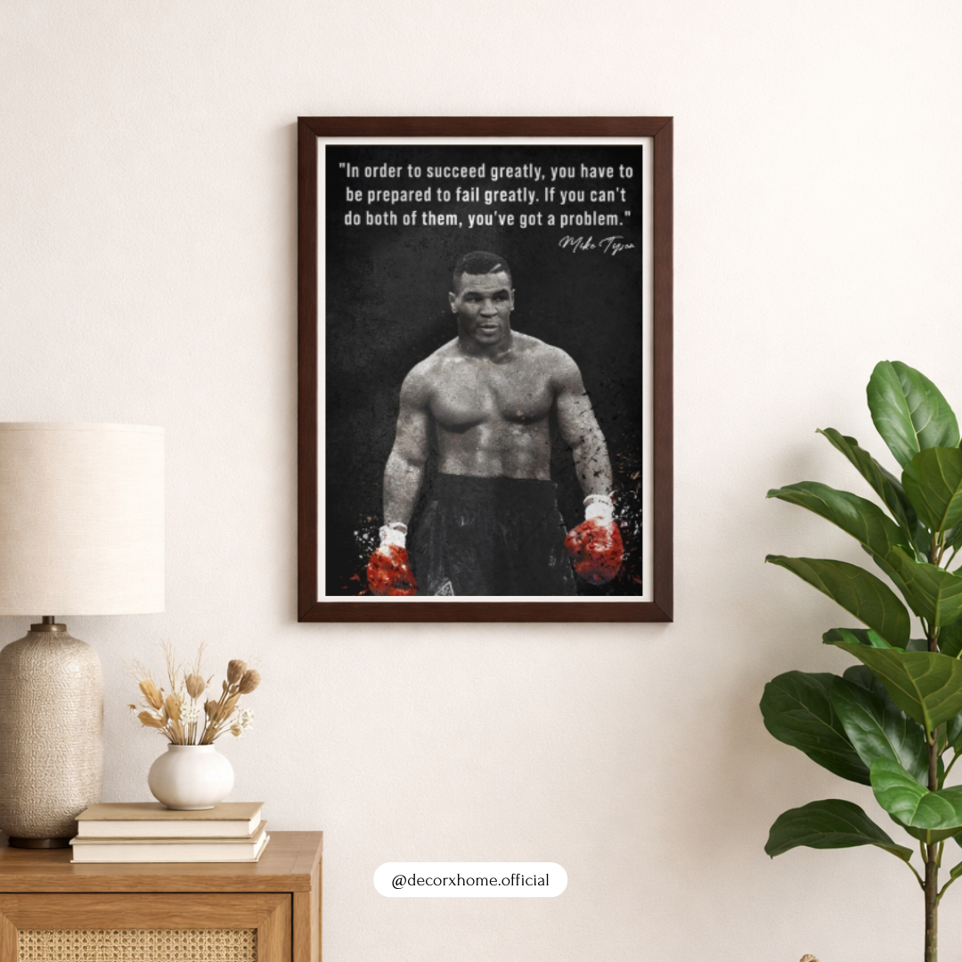 Mike Tyson Motivational Quote Poster | Boxing Inspiration Wall Art | Decorxhome
