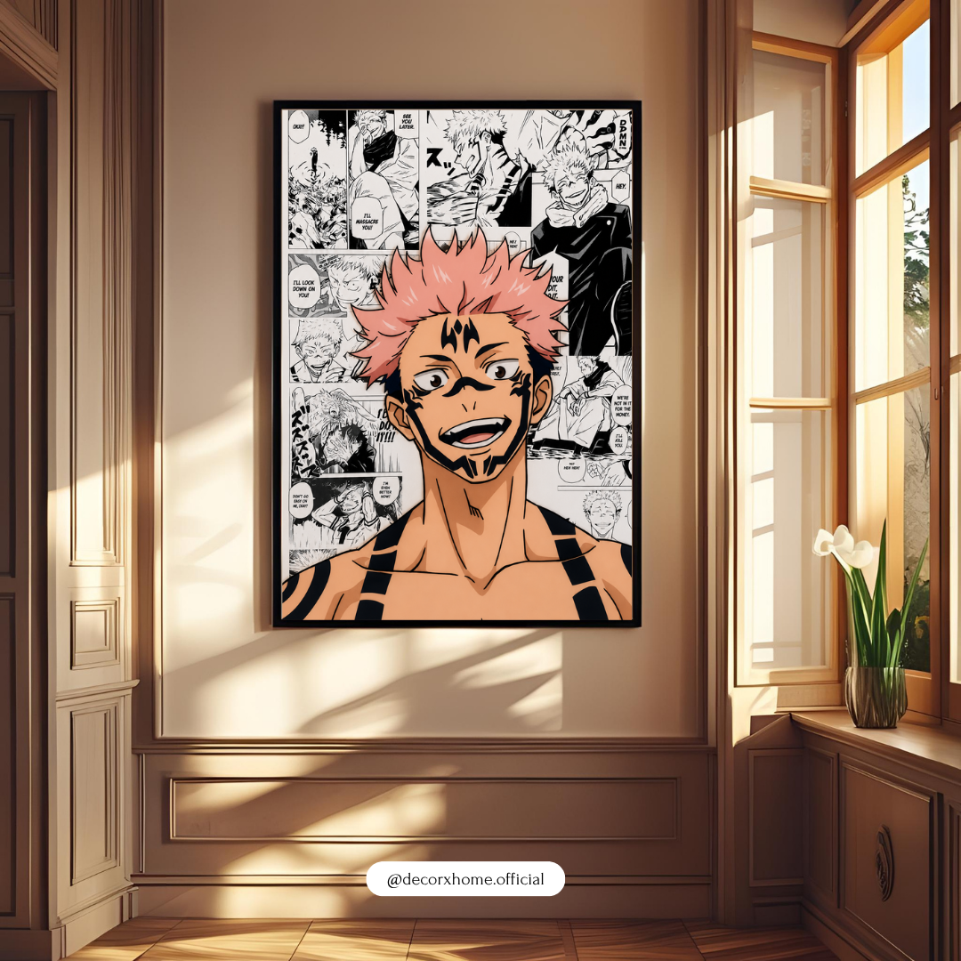 Ryomen Sukuna Manga Poster | Jujutsu Kaisen Anime Wall Art Print | Decorxhome