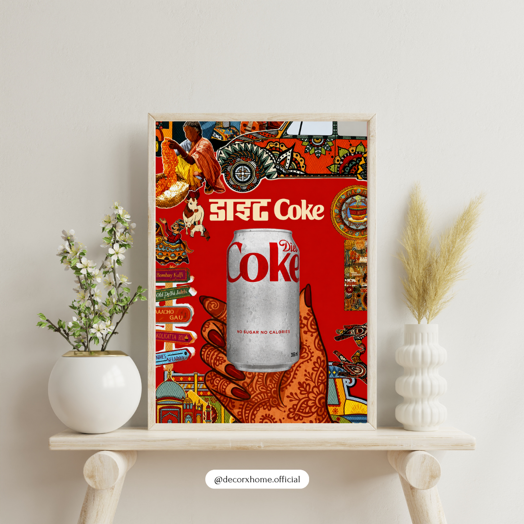 Retro Indian Pop Culture & Cola Vintage Wall Art
