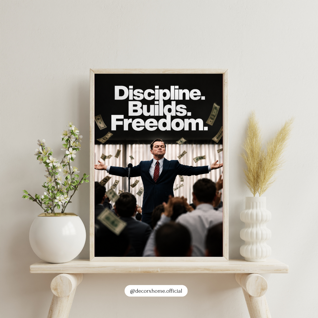 Discipline Builds Freedom – Motivational Money & Success Poster | Decorexhome