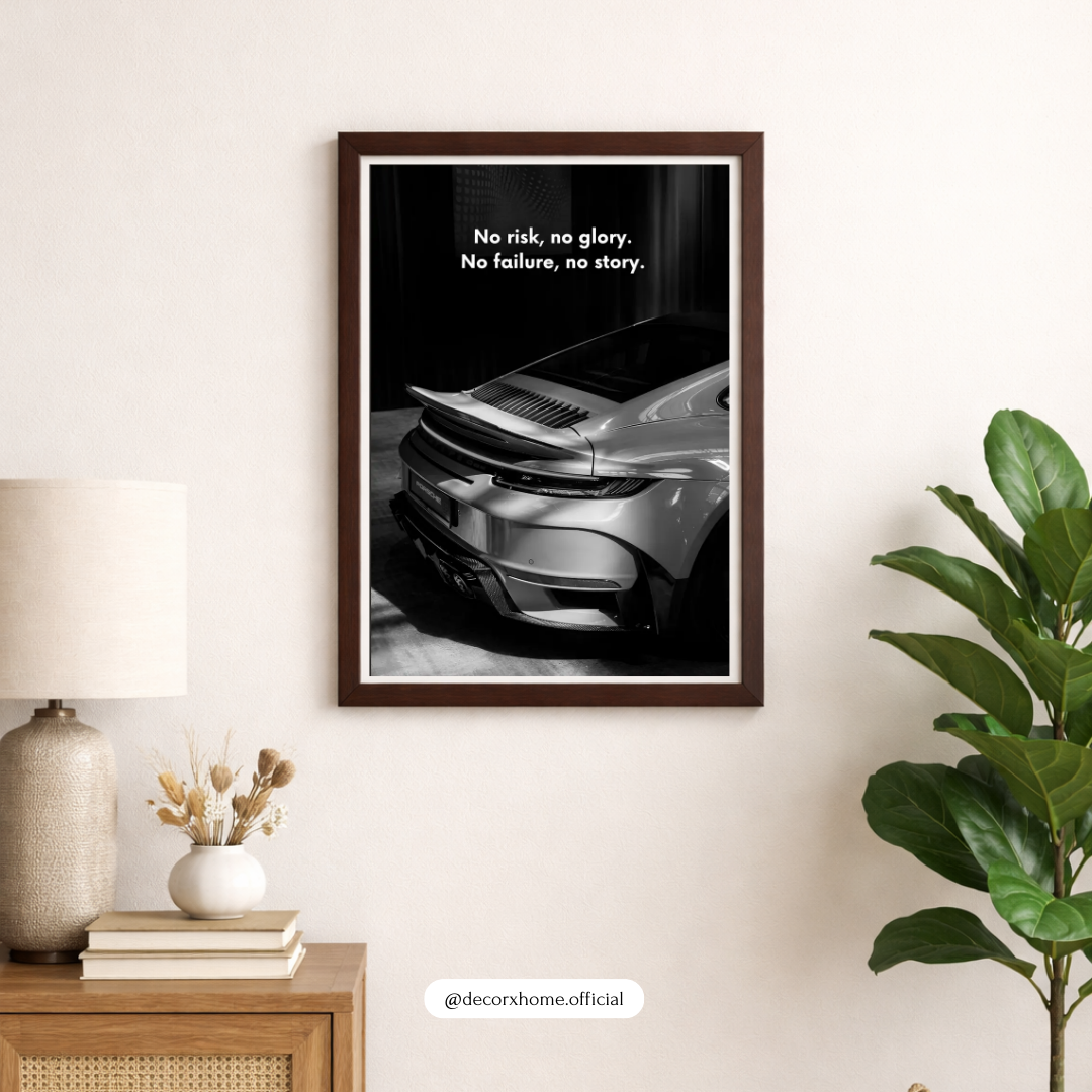 No Risk No Glory – Luxury Car Motivational Poster | Decorxhome