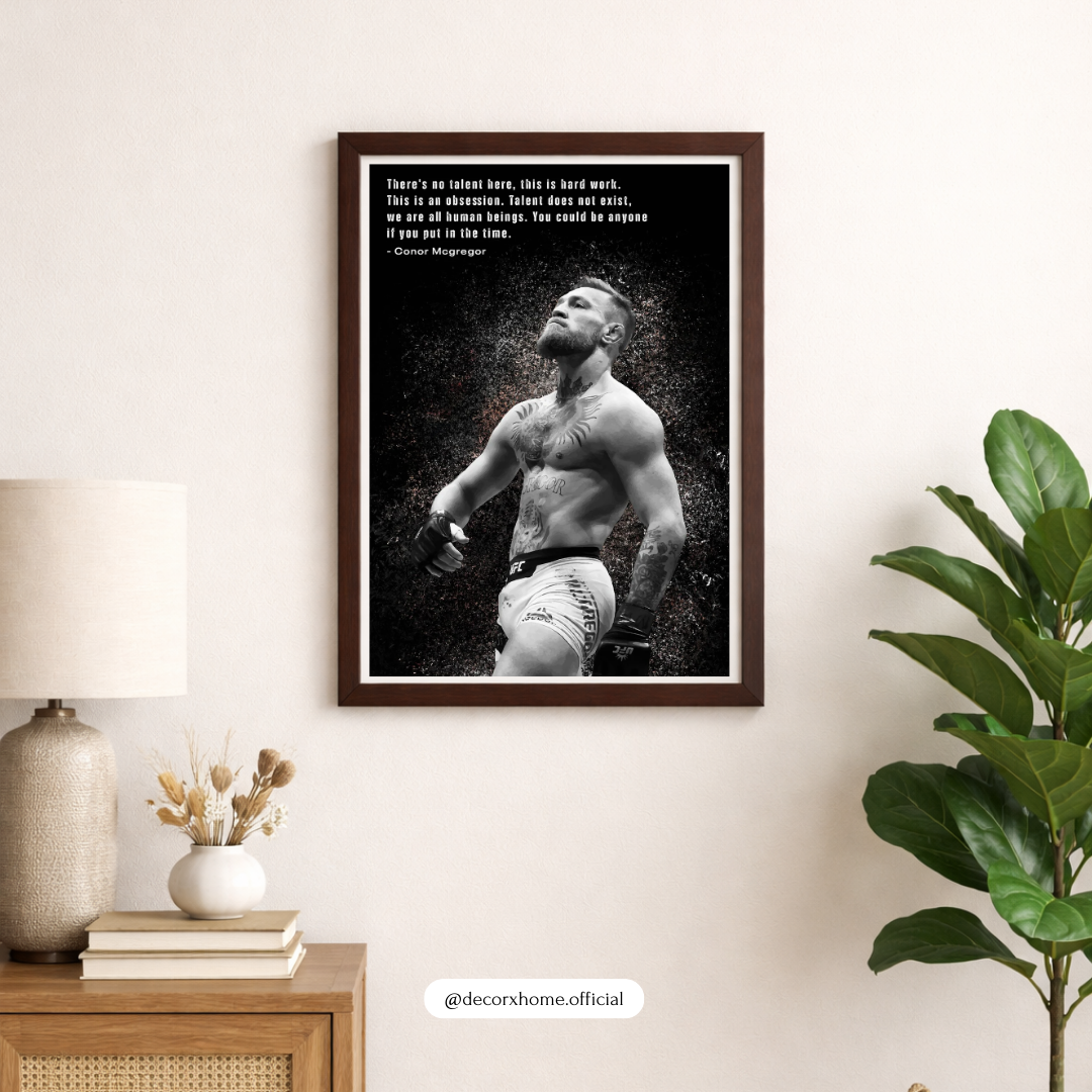 Hard Work Over Talent Motivational Poster | Fighter Inspiration Wall Art | Decorxhome