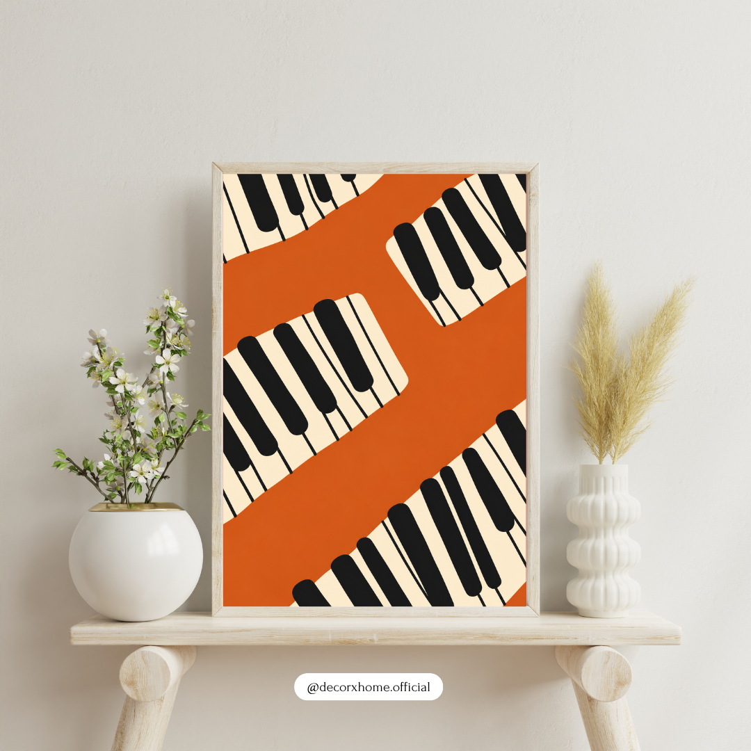 Abstract Piano Keys Music Wall Art Poster | Modern Music Lover Decor | Decorexhome