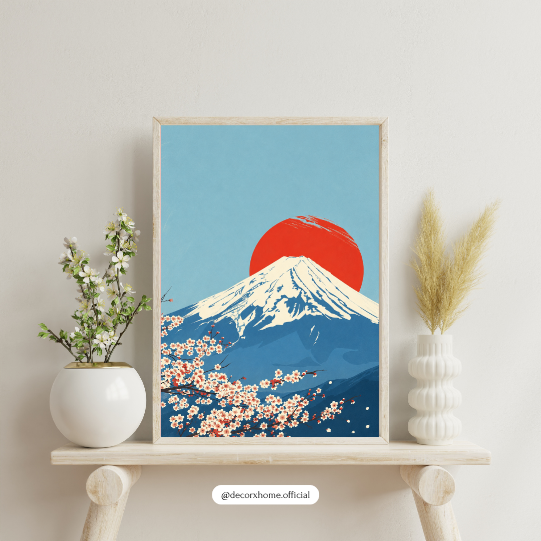 Decorxhome – Mount Fuji Sakura Landscape Wall Art Poster