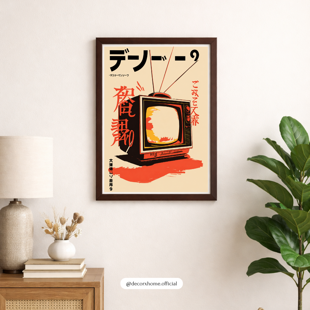 Retro Japanese Television Poster | Vintage Tech & Japanese Pop Art Wall Decor by DecorxHome