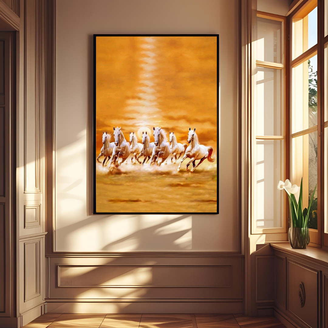 Seven White Horses – Spiritual Energy Wall Poster 🐎✨