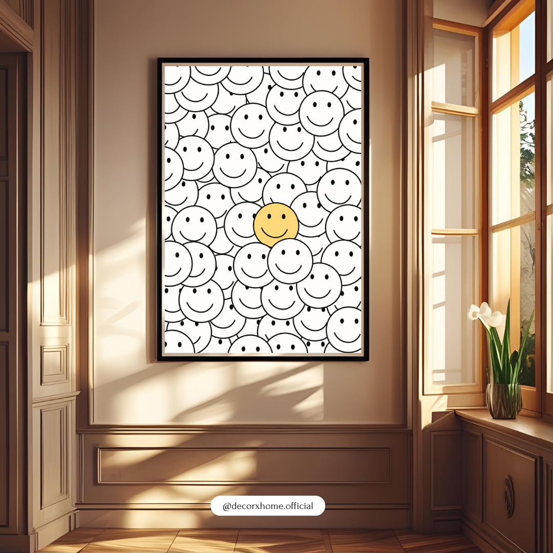 Stand Out Smiley Face Poster | Minimalist Positive Wall Art by DecorxHome